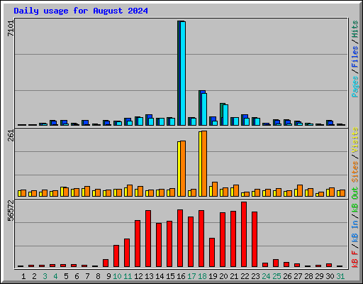 Daily usage for August 2024