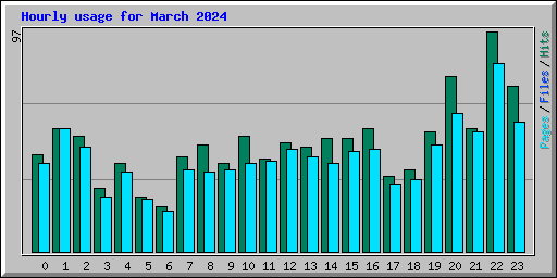 Hourly usage for March 2024